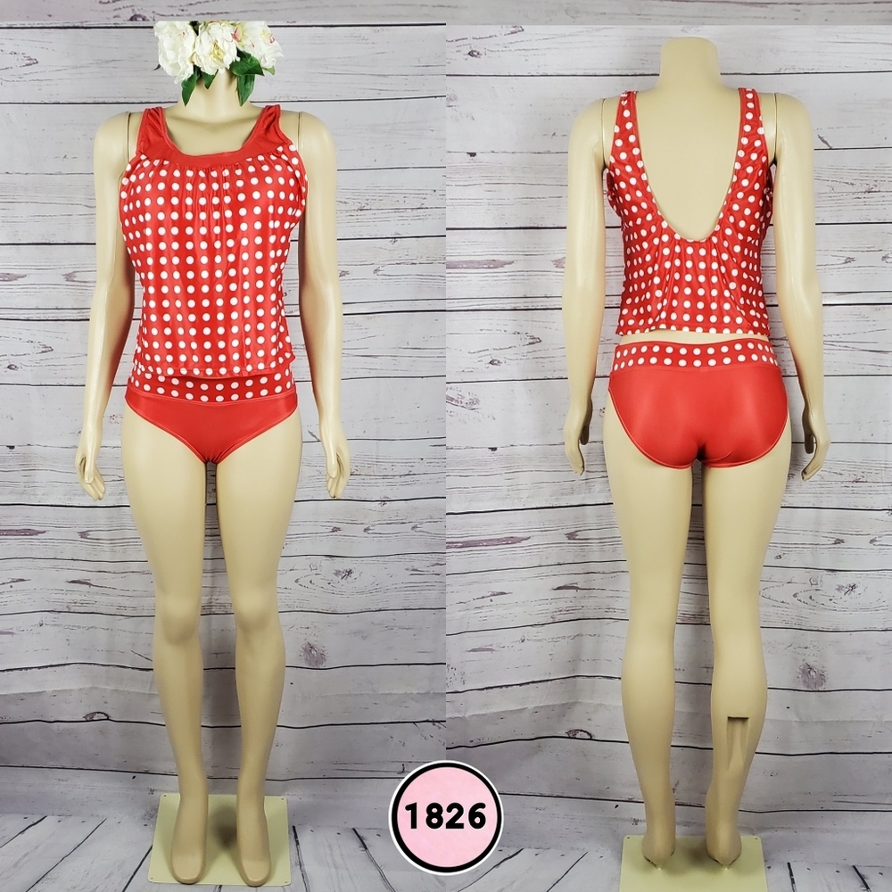 Large Red Polka Dot 2-Piece Swimsuit – Cute Bikini Set Swimwear